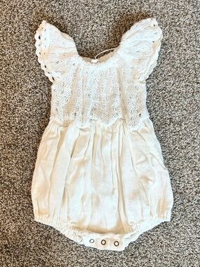 Monbebe Knit Linen Romper